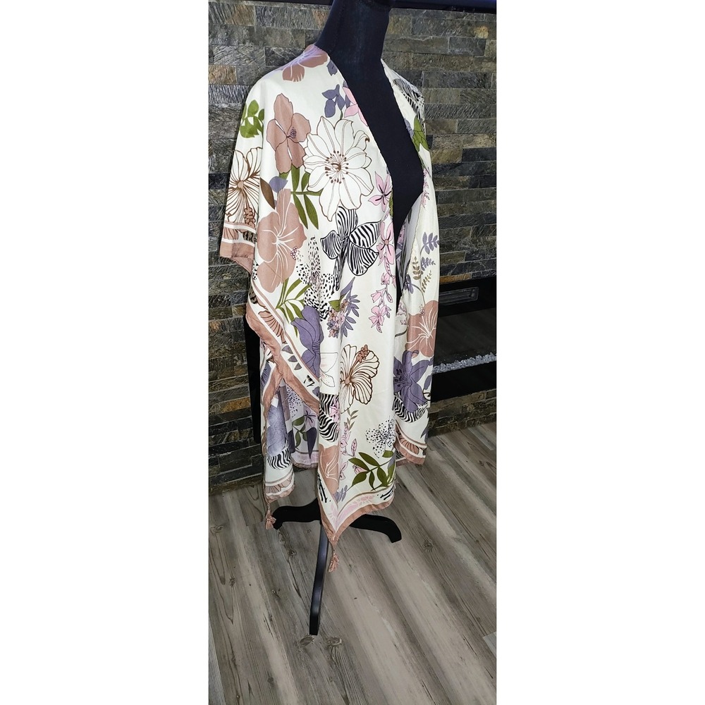 Multi Colored Jessica McClintock Floral Wrap One Size
